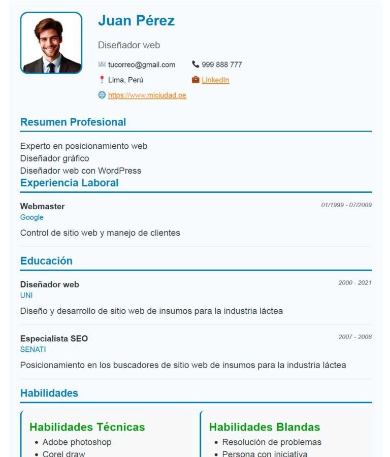 Currículum vitae gratis online: Crear CV y descargar en PDF